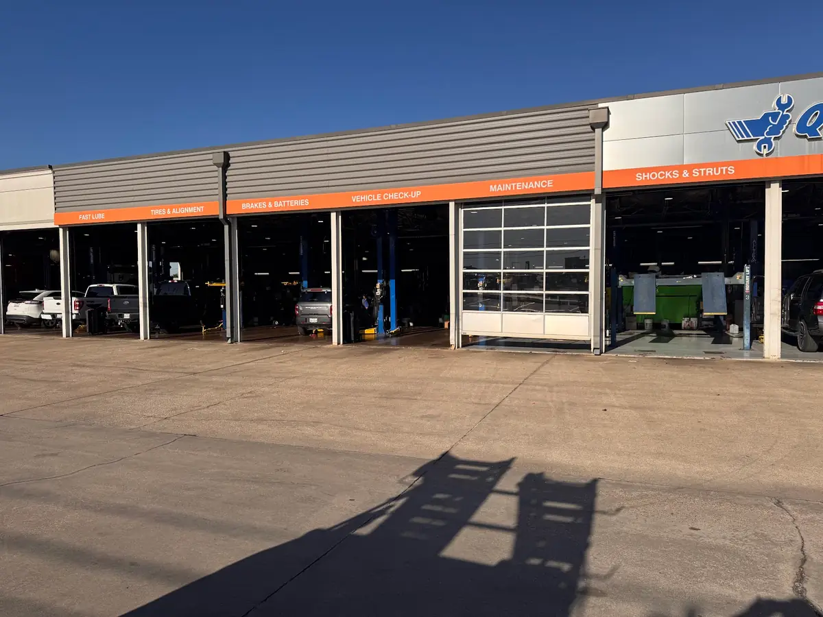 Commercial service bays with glass sectional overhead doors
