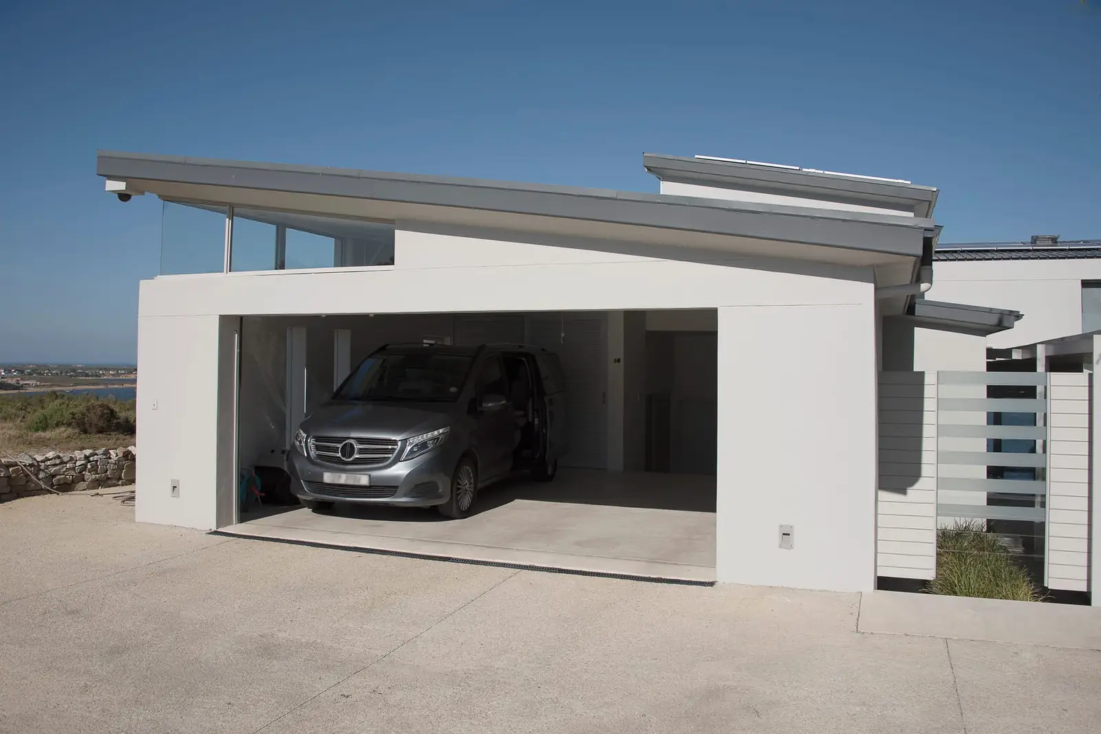 Modern residential garage exterior